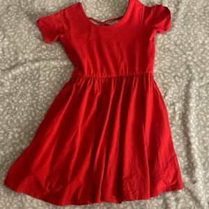 Kids Red Flowy Dress